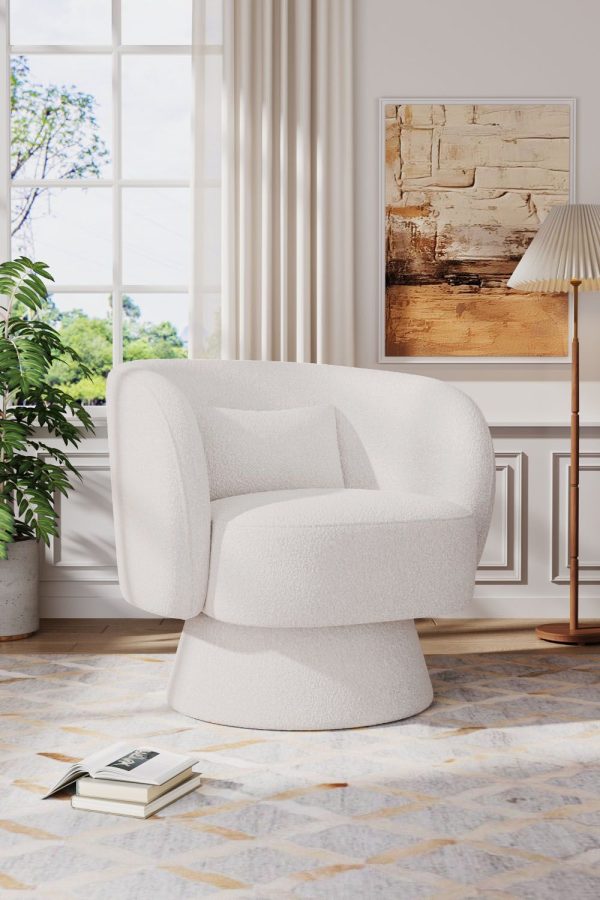 Swivel Accent Chair with Pillow | Bed Sava