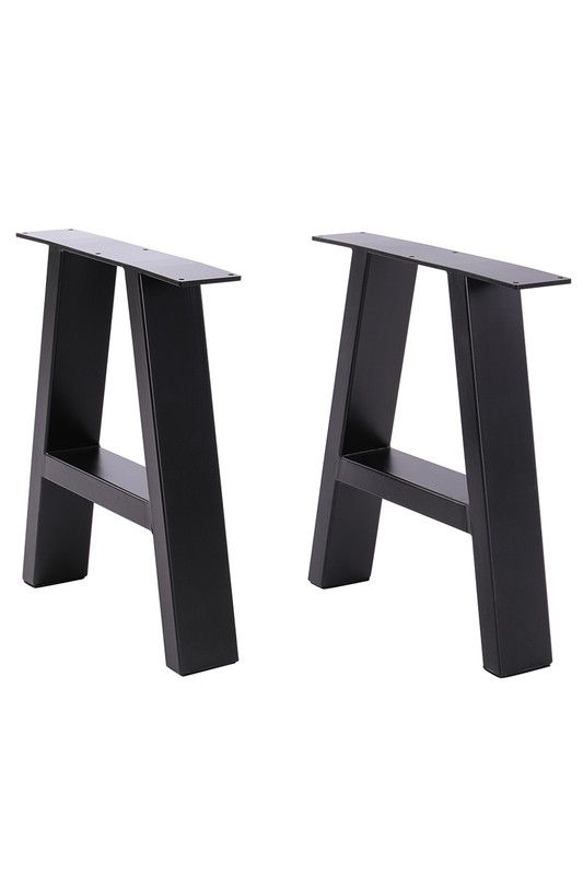 69x7x71.5cm Black Trapezoid Metal Table Legs Heavy-Duty Support for DIY Furniture Projects