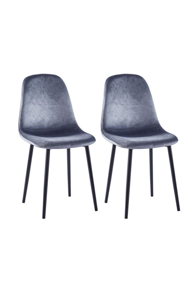 2Pcs Set Velvet Upholstered Dining Chairs