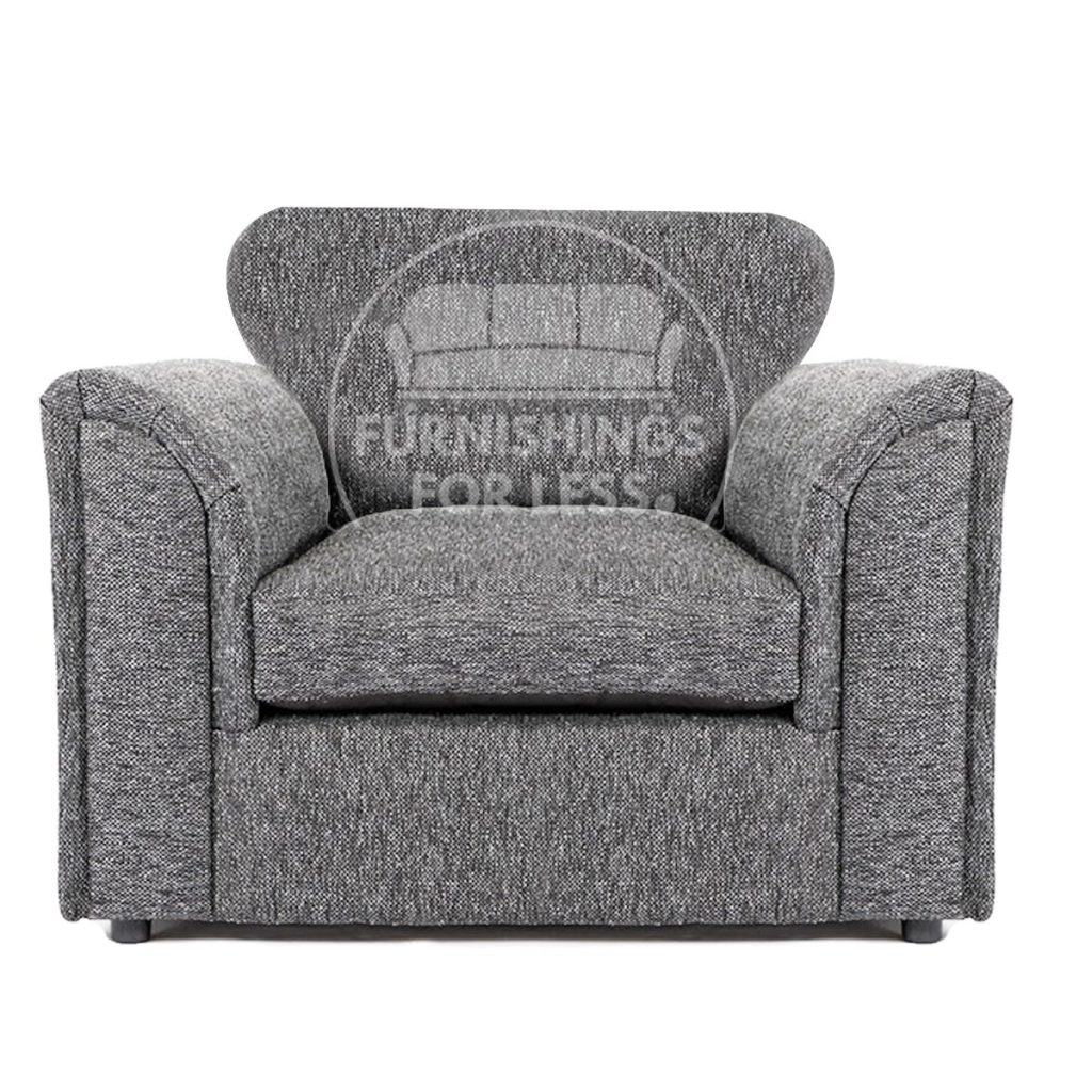 Byron Dundee Chenille Fabric Single Seater Armchair Grey or Light Grey