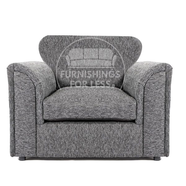 Byron Dundee Chenille Fabric Single Seater Armchair Grey or Light Grey | Bed Sava