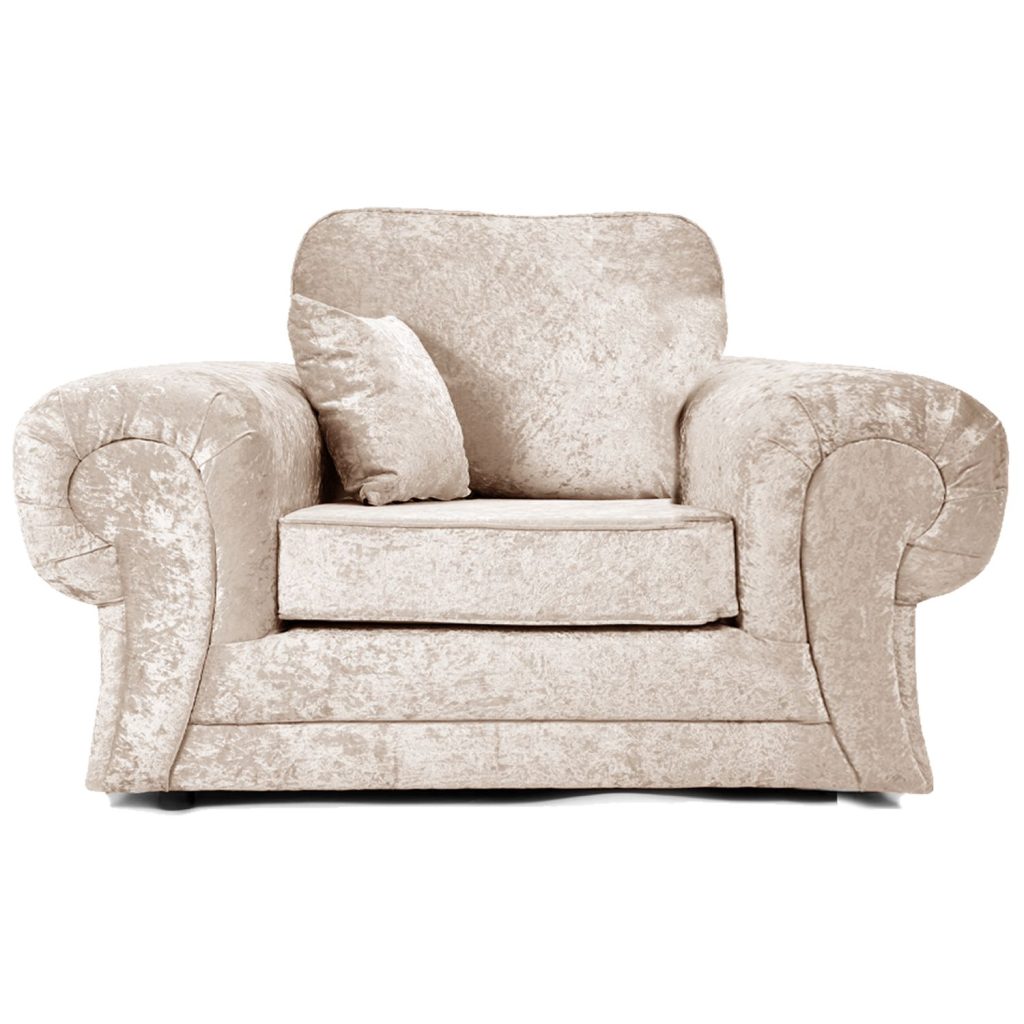 Chelsea Crushed Velvet Armchair Rolled Arms Single Seater