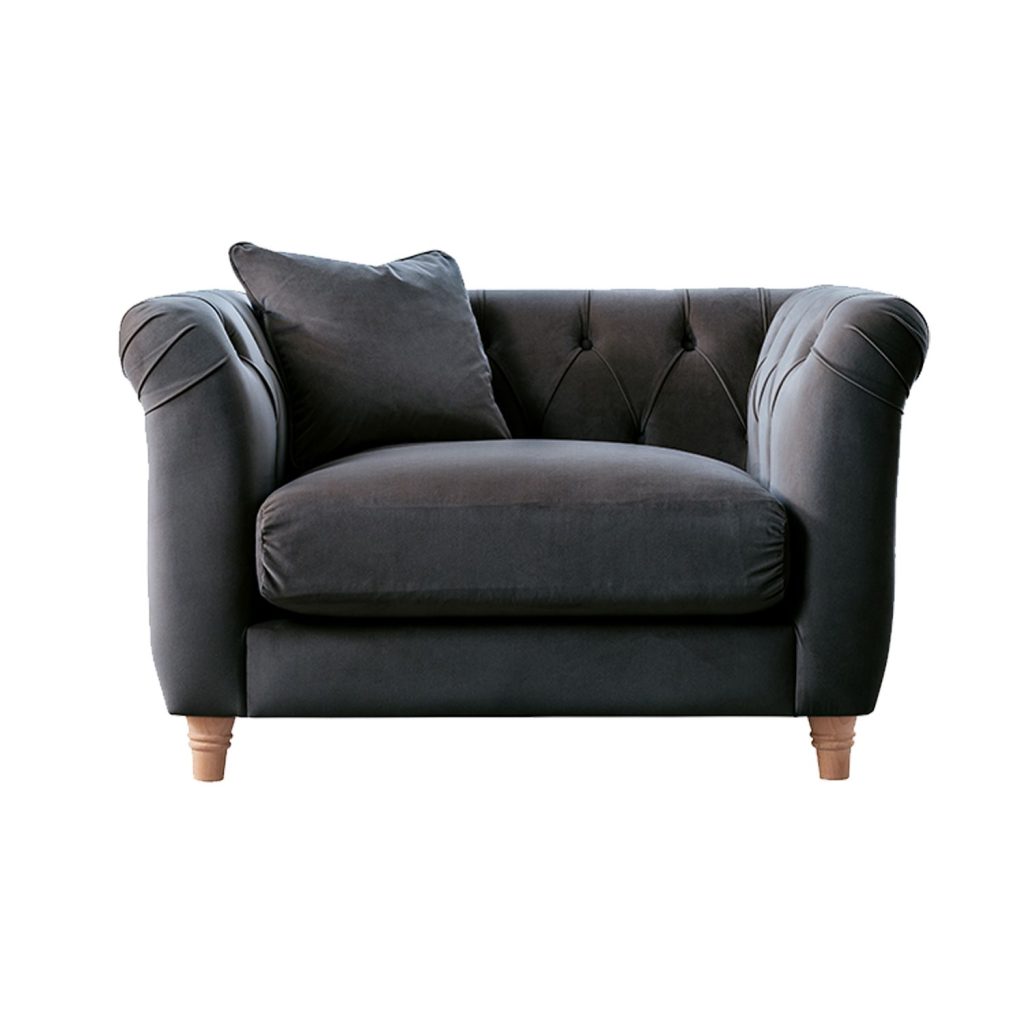 Elsie Plush Velvet Chesterfield Single Seater Armchair