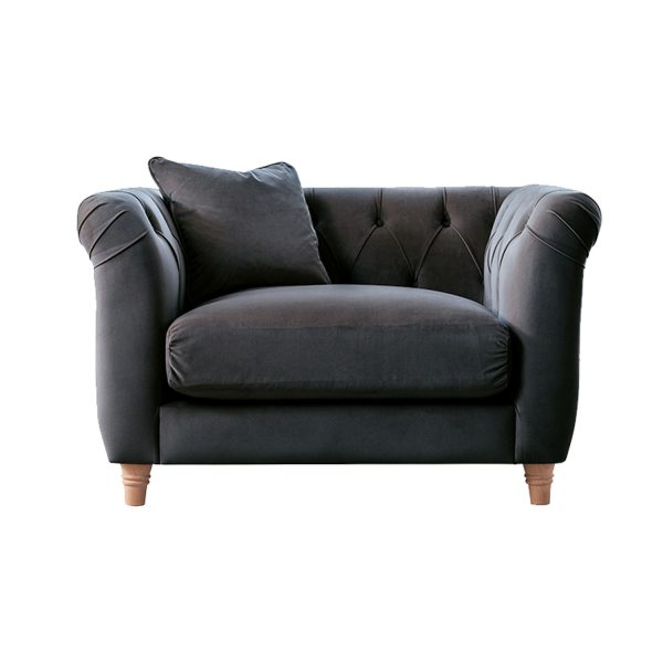 Elsie Plush Velvet Chesterfield Single Seater Armchair | Bed Sava