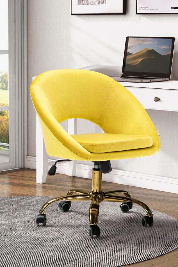 Velvet Classy Swivel Office Chair for Home Office