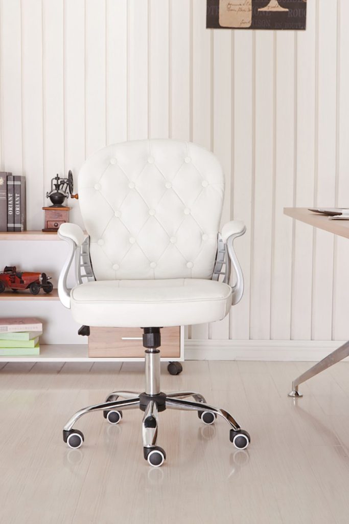 Faux Leather Ergonomic Office Chair with Wheels