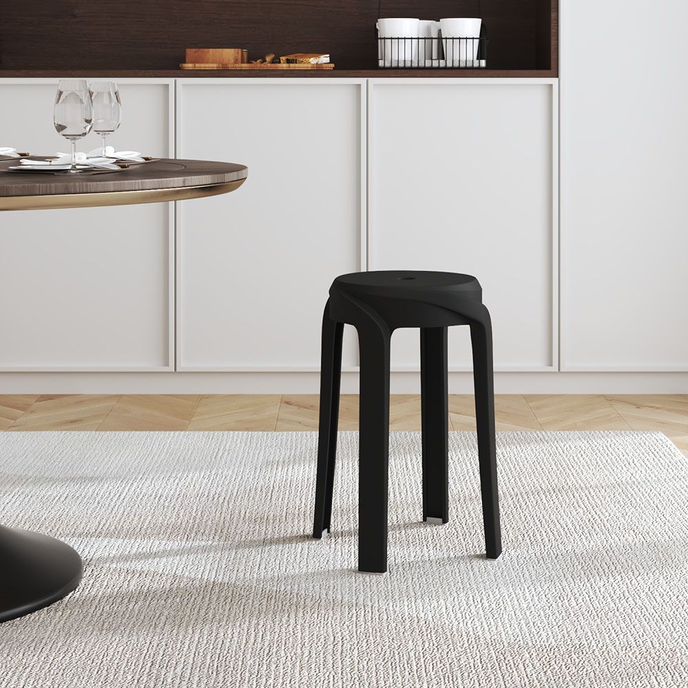 10 Pcs Plastic Stackable Round Stools Dining Chair ( Load Capacity 150kg )