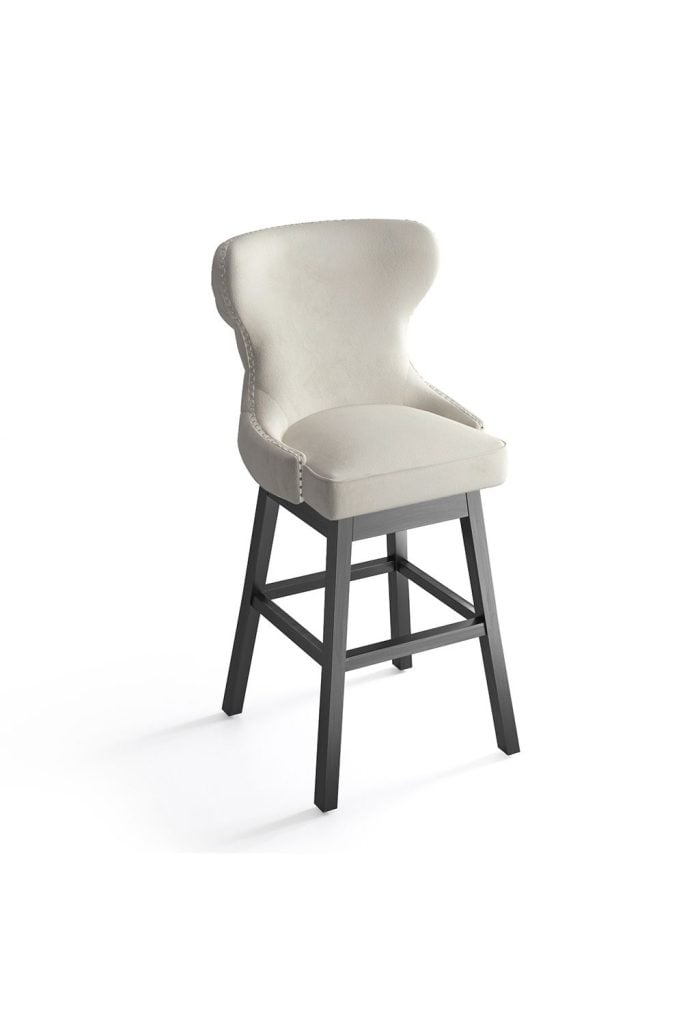 Modern Counter Height Velvet Swivel Bar Stool Set of 2