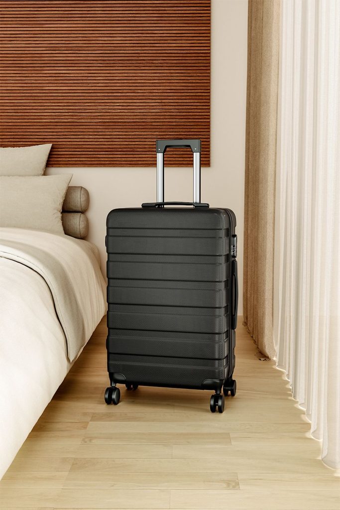 Hardshell Rolling Luggage Trolley Travel Case, 20" Black