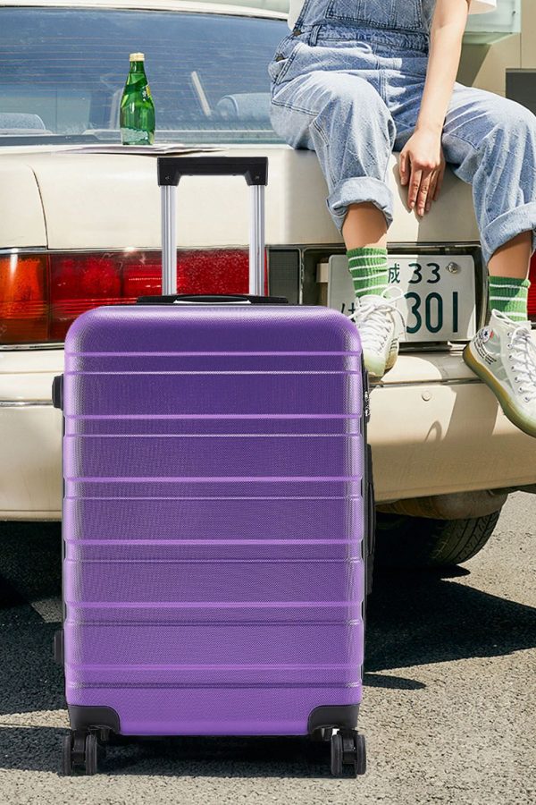 Hardshell Rolling Luggage Trolley Travel Suitcase With Combination Lock 28 Purple | Bed Sava