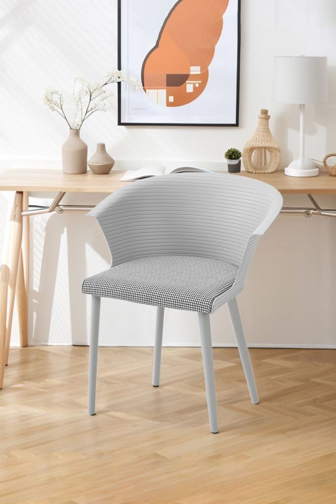 4Pcs Upholstered PP Dining Chairs with Armrest ( Load Capacity 150kg )