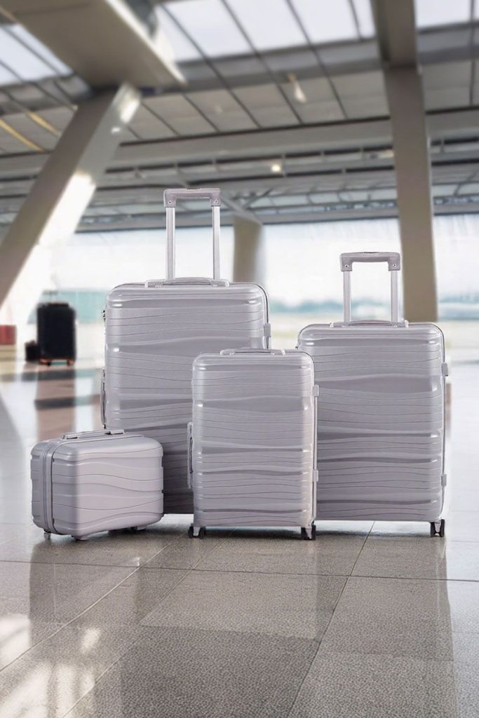 4PCS Grey Lockable Travel Suitcase Set