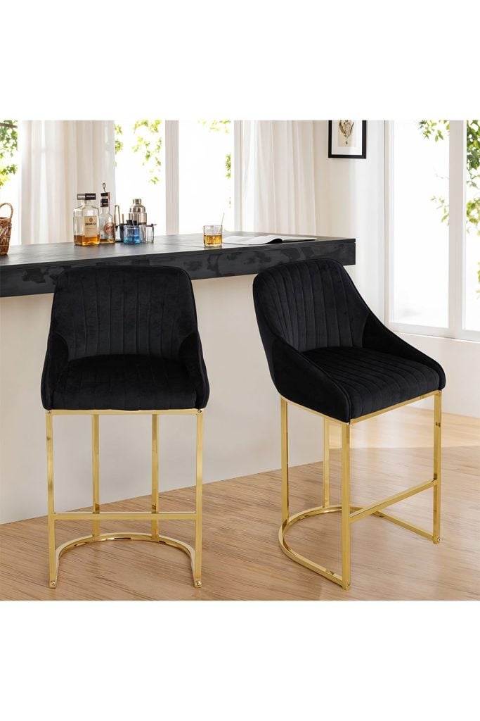 Upholstered Bar Stool 2 Pcs