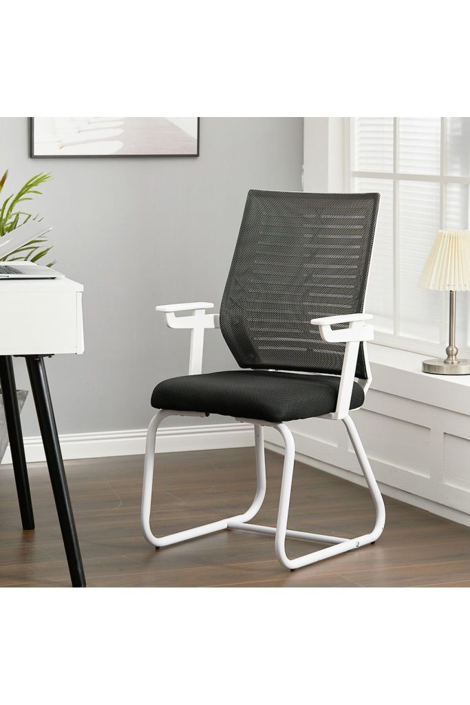 Metal Base Office Meeting Chair with Backrest and Armrest