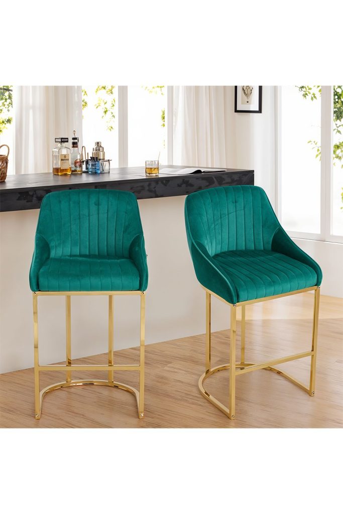 2 Pcs Upholstered Bar Stool | Bed Sava