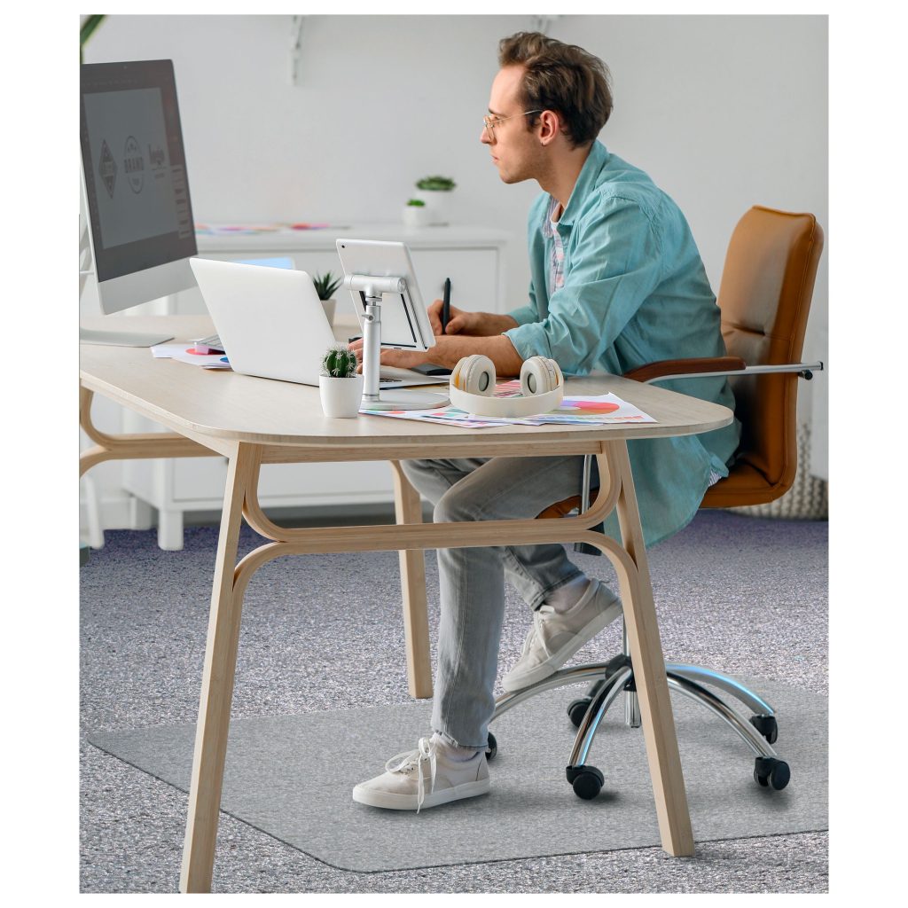 BioPVC Chair Mat - Rectangular, 116 x 150cm, for Low Pile Carpets