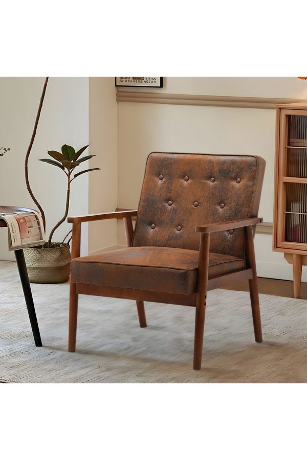 Modern Wood Frame Upholstered Lounge Chair | Bed Sava