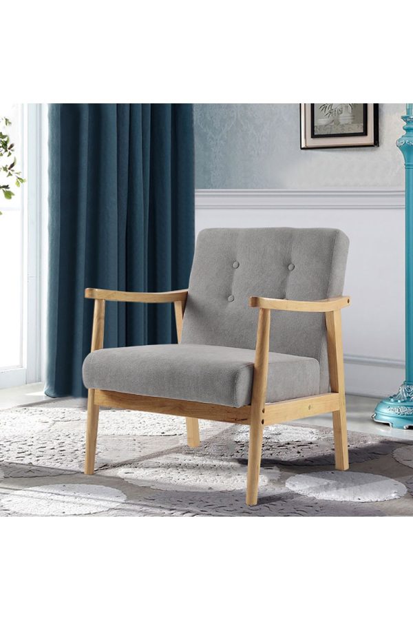 Modern Wood Frame Upholstered Armchair | Bed Sava