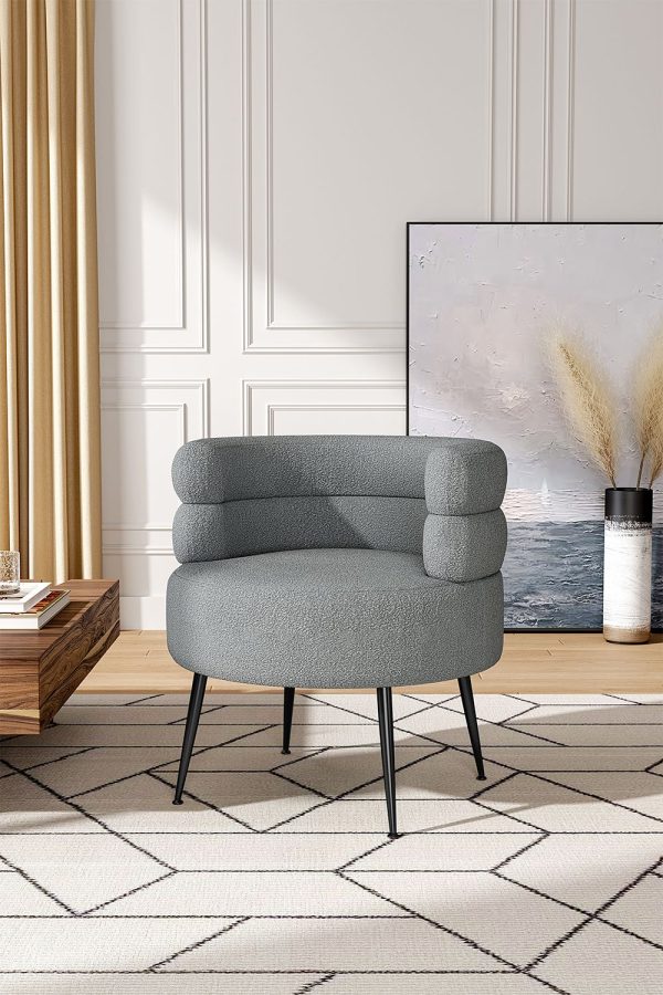 Curved Upholstered Single Sofa Accent Chair | Bed Sava