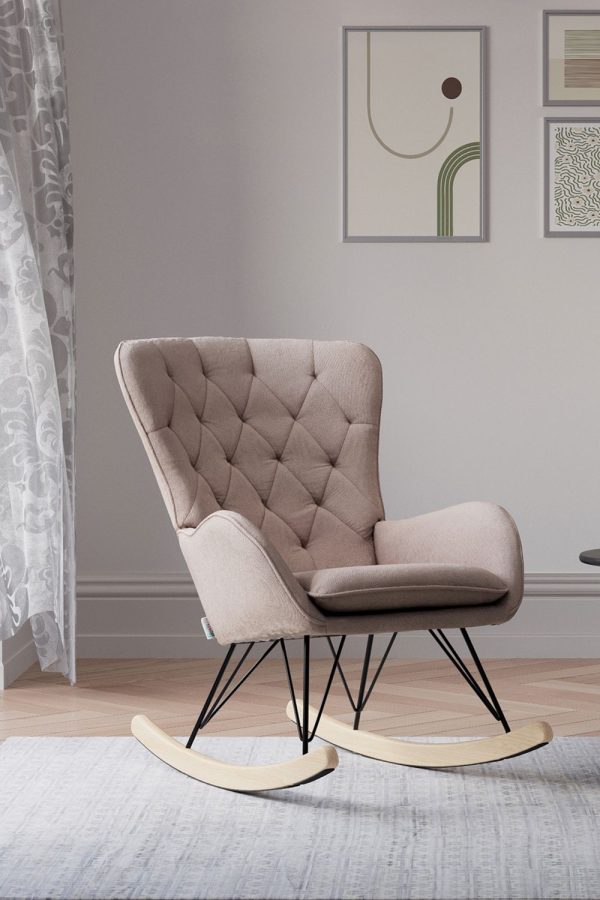 Modern Upholstered Rocking Chair for Living Room Bedroom | Bed Sava