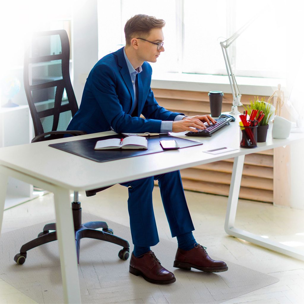 BioPlus Polycarbonate Chair Mat - Rectangular, 75 x 118.5cm, for Hard Floors