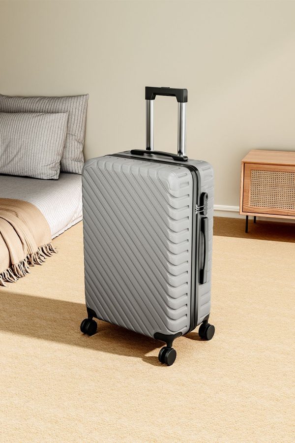Grey Suitcase with Combination Lock 24 Grey | Bed Sava