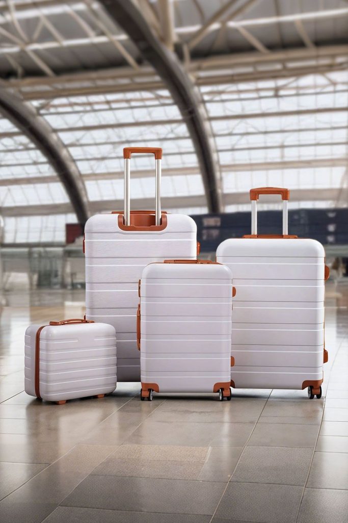 4PCS Color-Block Lockable Travel Suitcase Set
