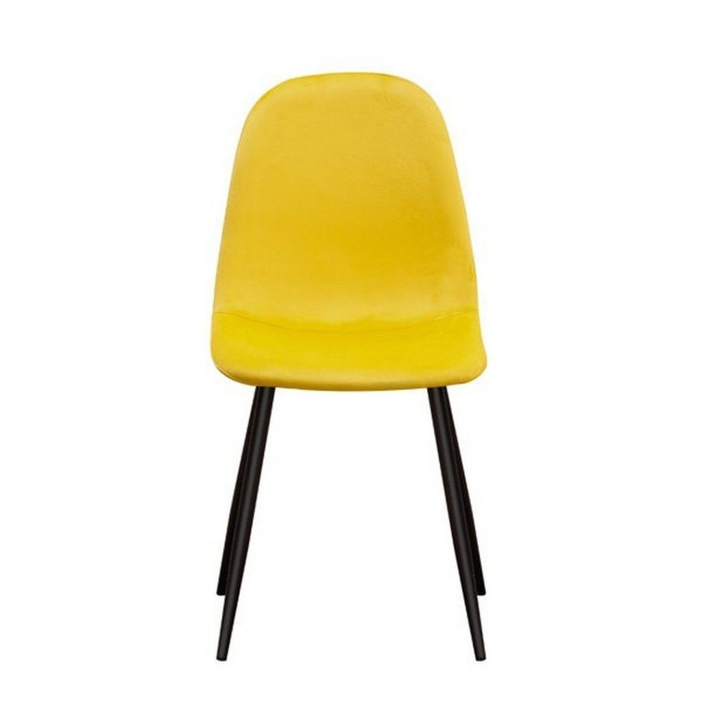 Dining Chair - Fabric/Metal - L52 x W44 x H86 cm - Yellow/Black