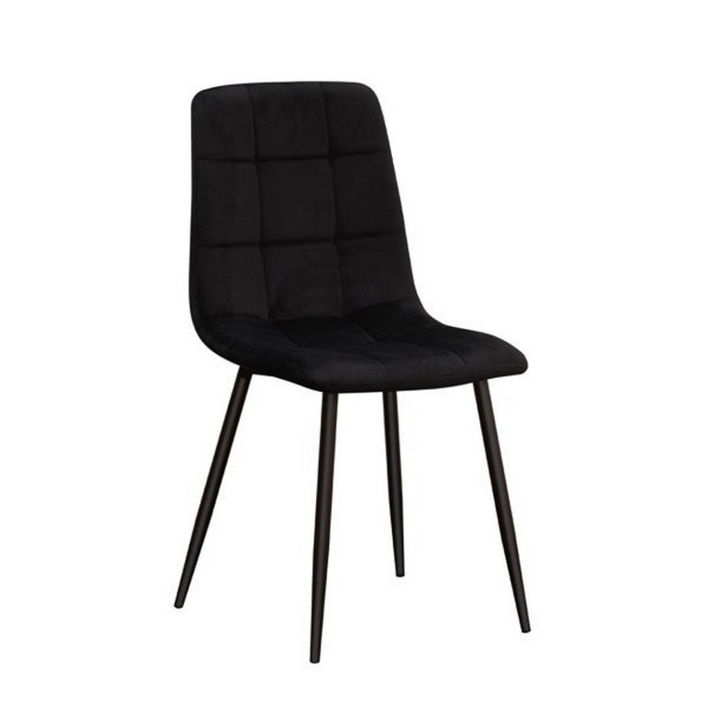 Chair  Tufted FabricMetal  L52 x W44 x H86 cm  Black | Bed Sava