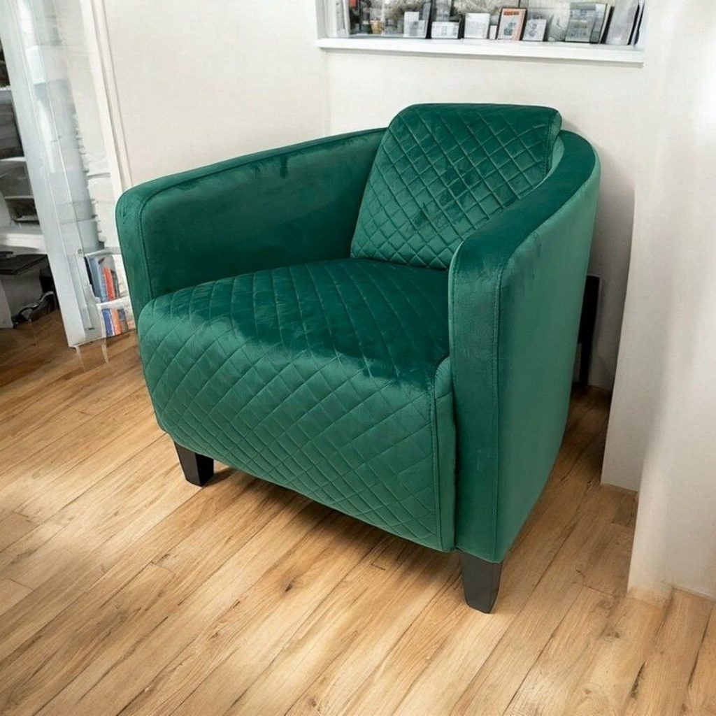 Armchair - Velvet - L86 x W75 x H74 cm - Seagrass