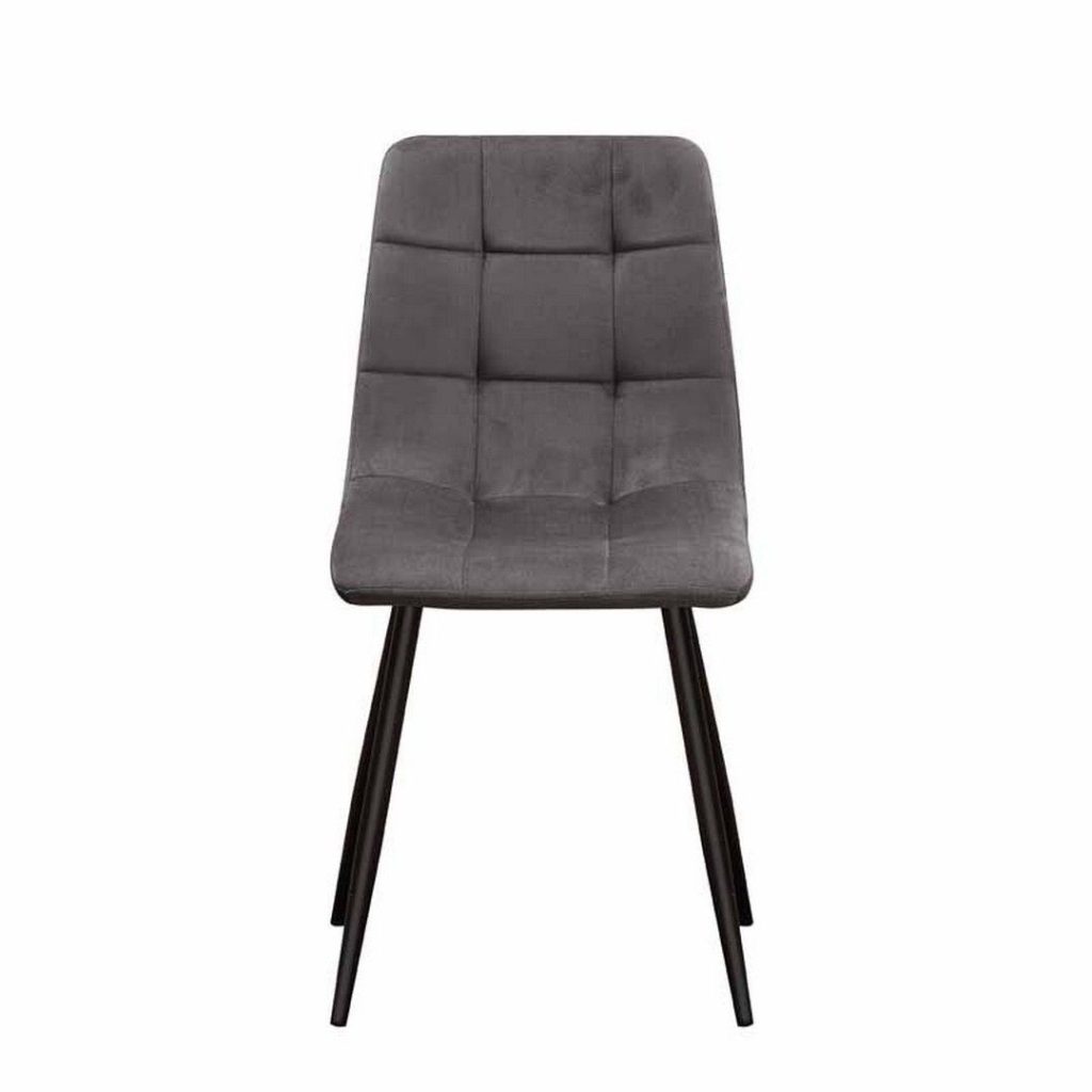 Chair  Tufted FabricMetal  L52 x W44 x H86 cm  GreyBlack | Bed Sava
