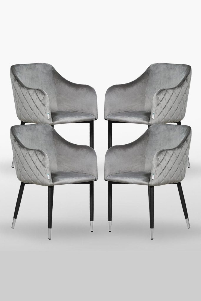 'Verona' Velvet Dining Chairs Set of 4