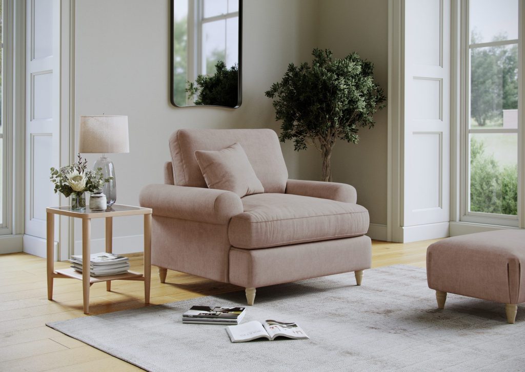 Beatrice Armchair Faro Soft Pink | Bed Sava