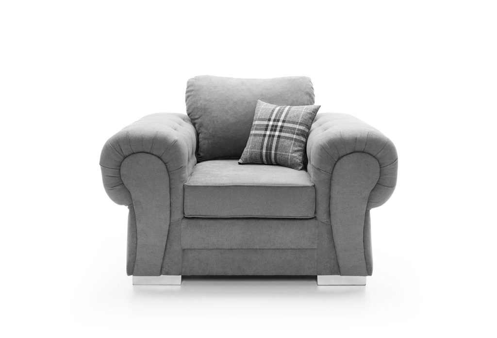 Verona Armchair in Light Grey in Chenille