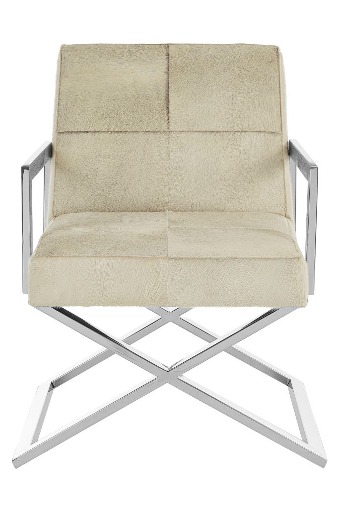 Contemporary Design Cross Base Chair, Comfortable Occasional Arm Chair, Durable Constructed Accent Armchair