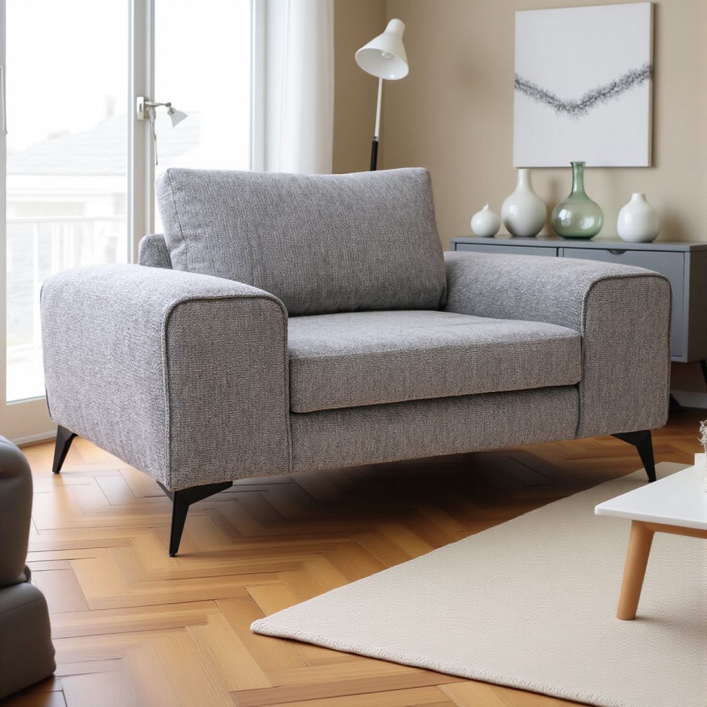 Venice Armchair with Deep Seats and Extra-wide Padded Arms Available in Grey