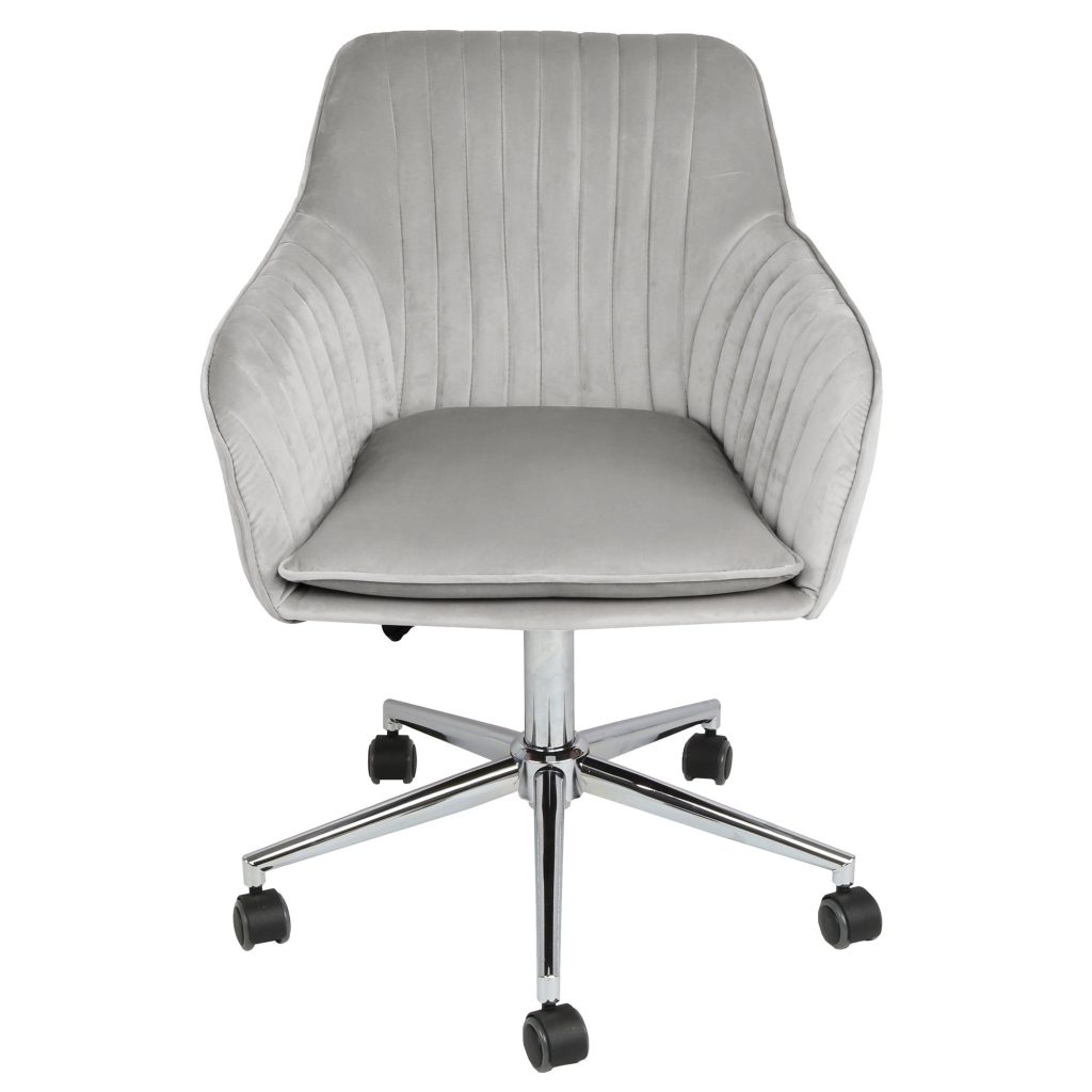Briseis - Swivel Desk Chair in Velvet - Grey