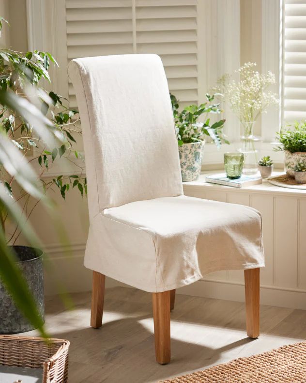Set of 4 Riviera Loose Cover Kitchen Furniture Dining Room Chair - Natural
