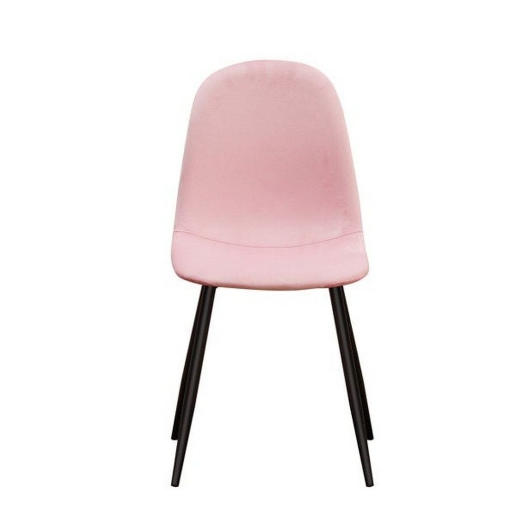 Dining Chair - Fabric/Metal - L52 x W44 x H86 cm - Pink/Black