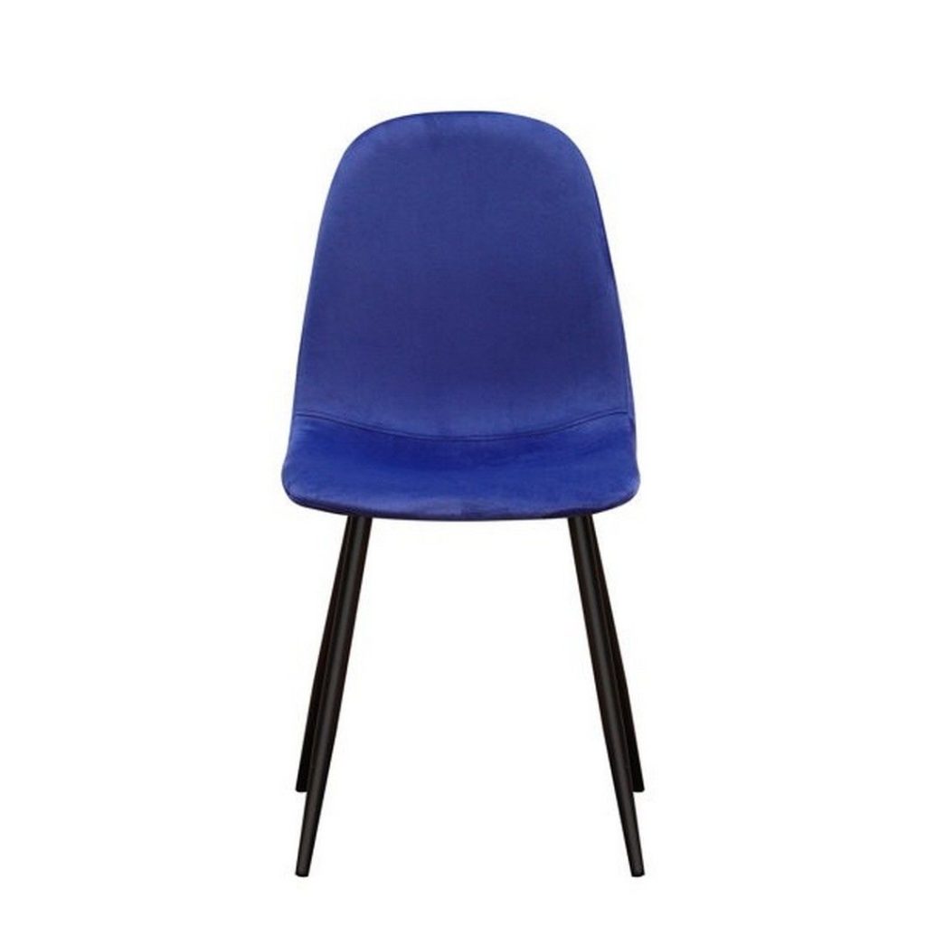 Dining Chair - Fabric/Metal - L52 x W44 x H86 cm - Blue/Black