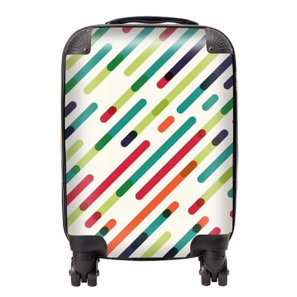 Coloured Diagonal Abstract Pattern Suitcase | Bed Sava