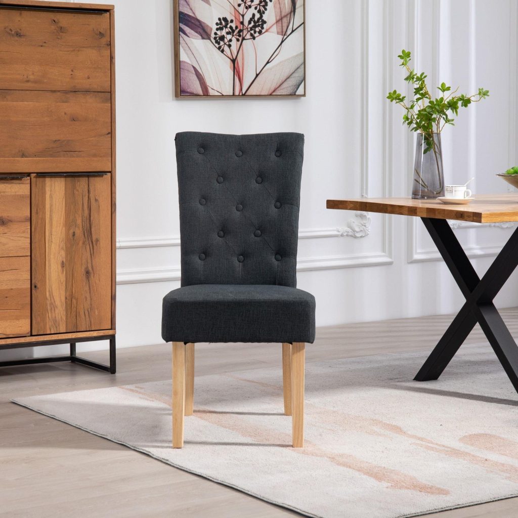 Set of 2 Pienza Fabric Dining Chairs - Set of 2