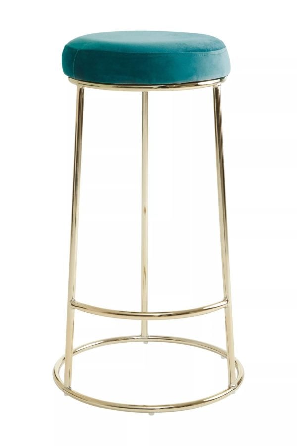 Modern Style Grey Velvet Tall Bar Stool Stable Bar Stool For Breakfast Robust Design Bar Stool For Kitchen | Bed Sava