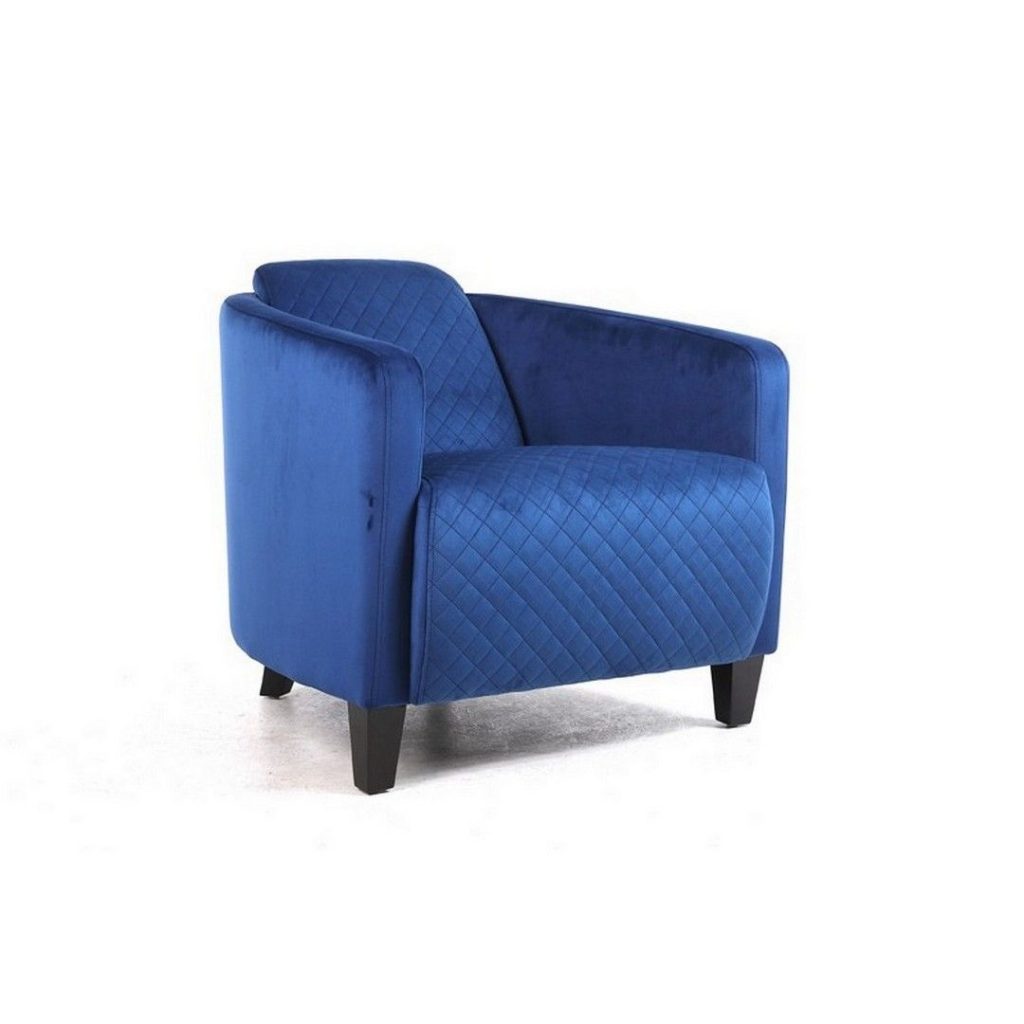 Armchair - Velvet - L86 x W75 x H74 cm - Blue