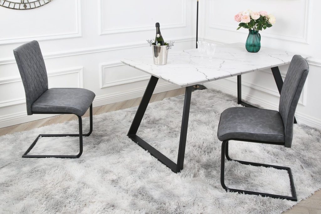 Nestor - Pair of Industrial Dining Chairs - (Grey)