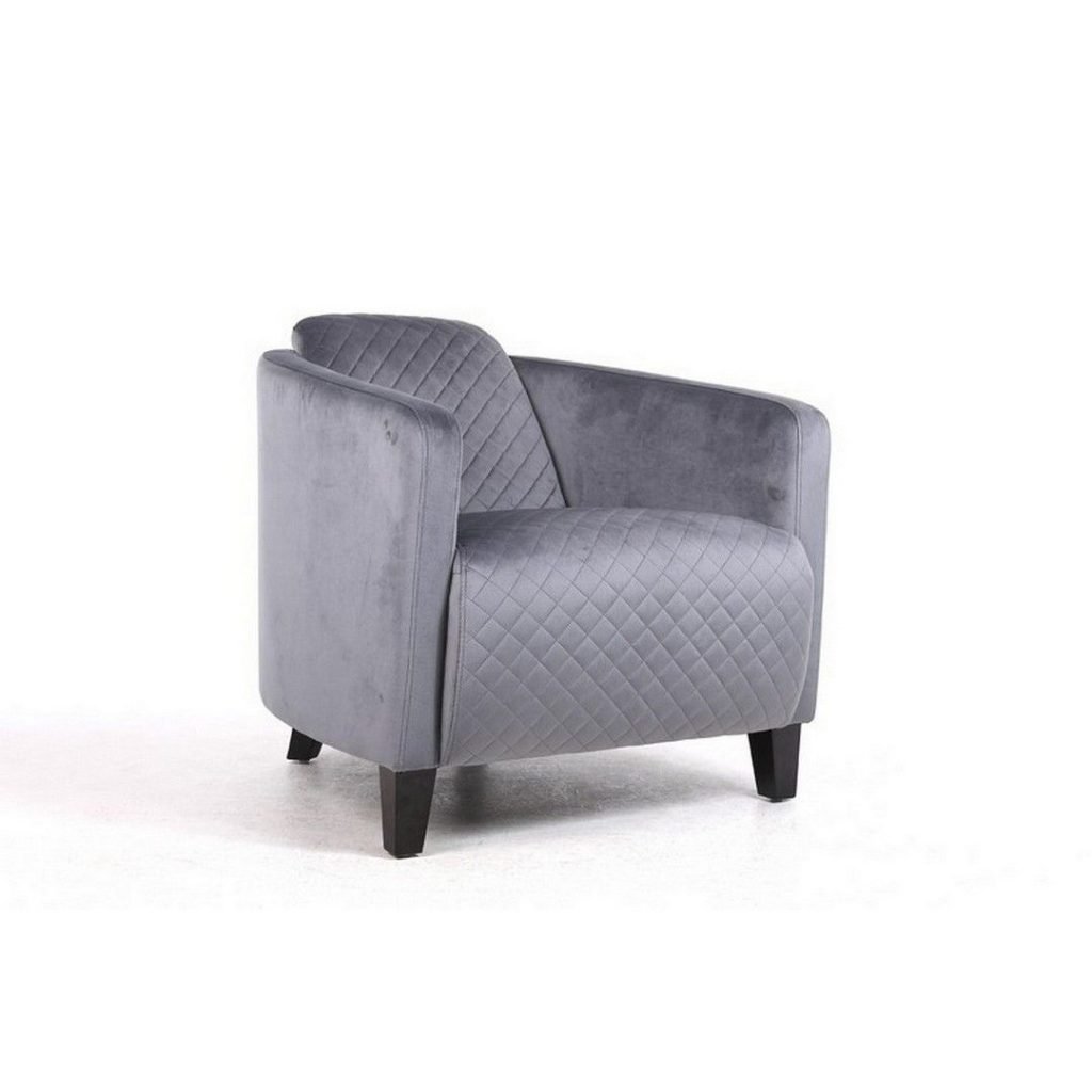 Armchair - Velvet - L86 x W75 x H74 cm - Lead