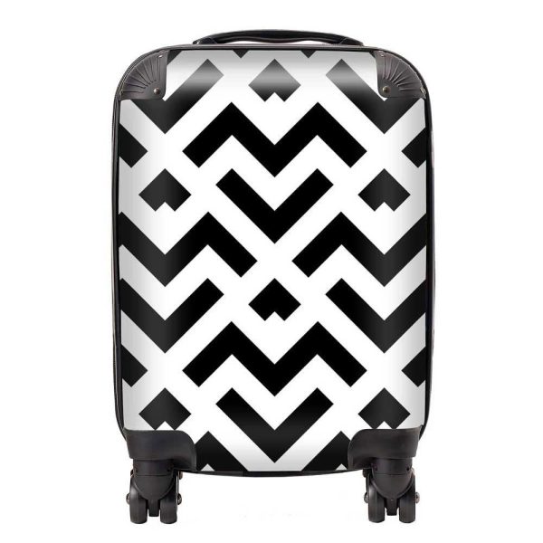 Black And White Abstract Pattern Suitcase | Bed Sava