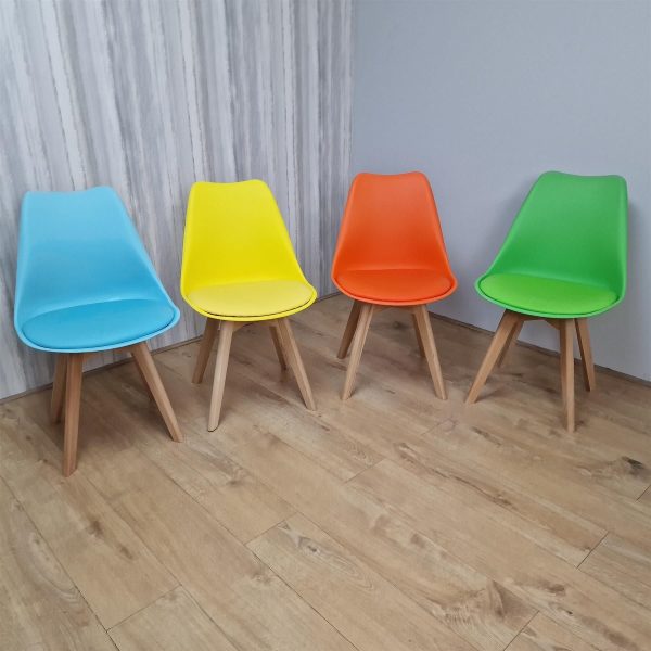 Kosy Koala Dining Chairs Set of 4 Four Colourful Mixed Leather Kitchen Table | Bed Sava