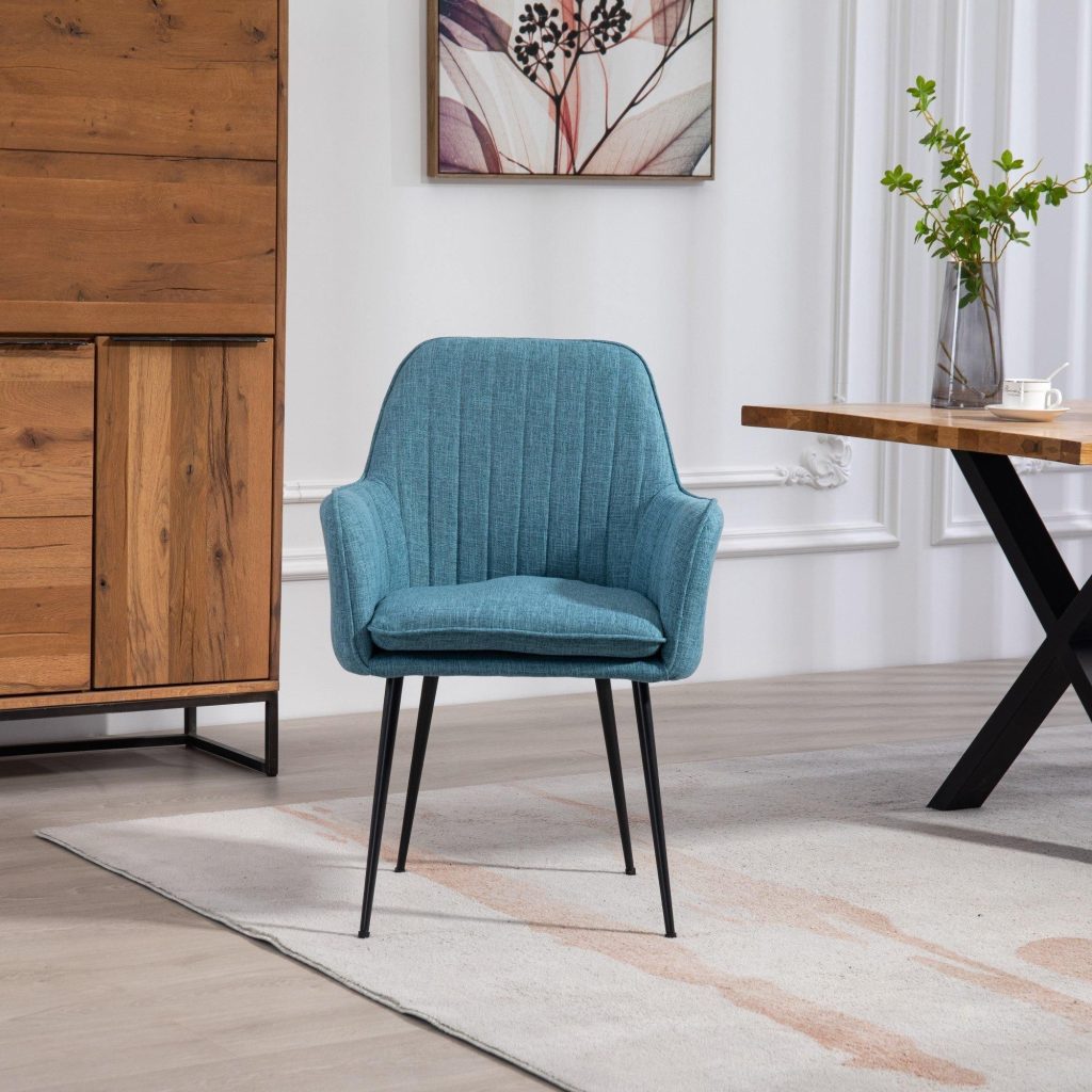 Set of 2 Carrara Fabric Dining Chairs - Set of 2