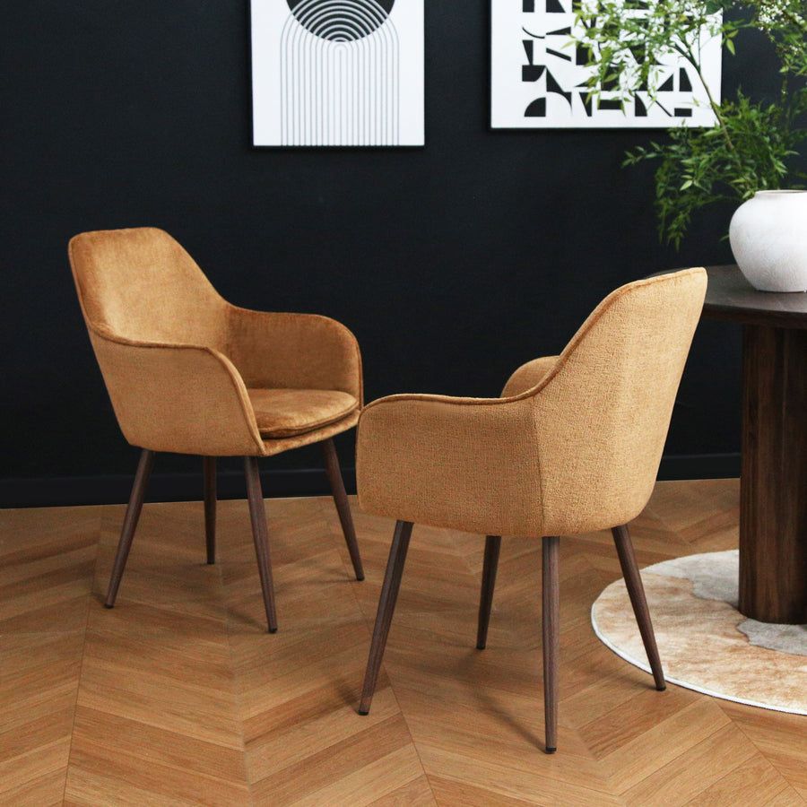 Muse - Accent Chair in Woven Yarn Fabric Upholstery
